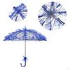 Foldable Lace Parasol for Little Girls Elegant 55cm Handle Tea Party Decoration