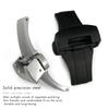 22mm 20mm stainless steel butterfly buckle folding clasp for Panerai silver black deployment button for rubber  watchband