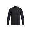 Solid Color Stand Collar Pullover Long Sleeve T-Shirt Men Tops Black 1378168-001