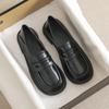 Large Size Women's Shoes - Wide Fat Fat Feet Small Leather Shoes JK Uniform Shoes Student British Style Round Head Loafers