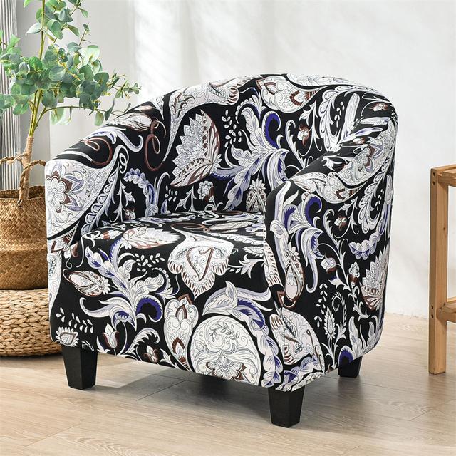 Чехол на кресло для ванны с цветочным рисунком, чехол для одноместного дивана из спандекса, Чехлы для дивана в богемном стиле, эластичные чехлы для отеля, гостиной