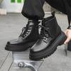 Platform short boots men's 2024 new thickened versatile high-top locomotive boots sleeve knight chimney boots 56734-J