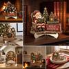 Holiday Tabletop Decorations 2D Flat Wooden Christmas Sign, Reading Gnome Nutcracker Snowman Santa Claus Figure Ornaments Gingerbread Man Figurine,