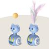 Интерактивные игрушки-неваляшки для кошек с перышком или мячиком, на батарейках, забавный вращающийся ролик, игрушка для котенка и маленького щенка