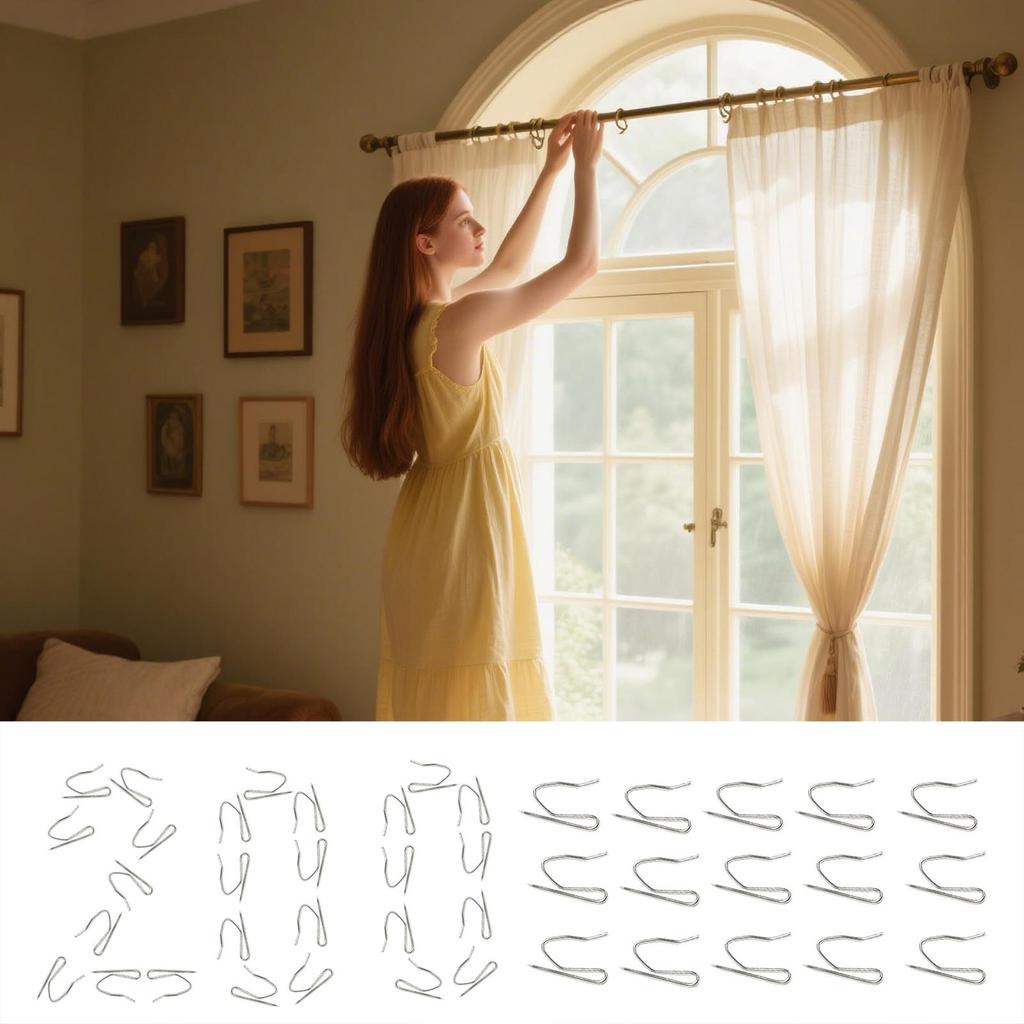 Металлические крючки для штор 200 штук, антикоррозийные, плавно скользящие, сверхпрочные зажимы для солнцезащитной ткани, душевой штанги, сценического фона