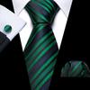 Barry.Wang Mens Novelty Plaid Striped Neckties Handkerchief Cufflinks Set Formal Casual Business