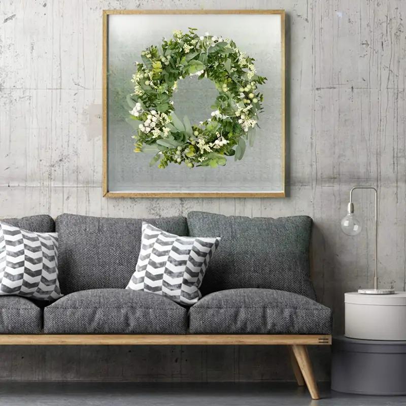 1 шт. Дизайн «Дыхание юности» Для помещений С ягодами Домашний подвесной декор Праздничный декор Искусственный венок из зелени Для улицы 25 см