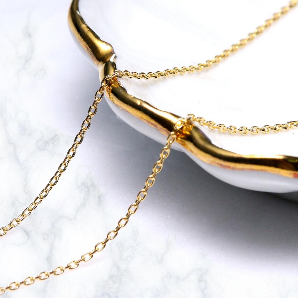 Ожерелье-цепочка Sears 18K Gold Azuki легкое 1 г 45 см [Sears] приблизительно. 1,2 мм приблизительно. sc71-0003-45