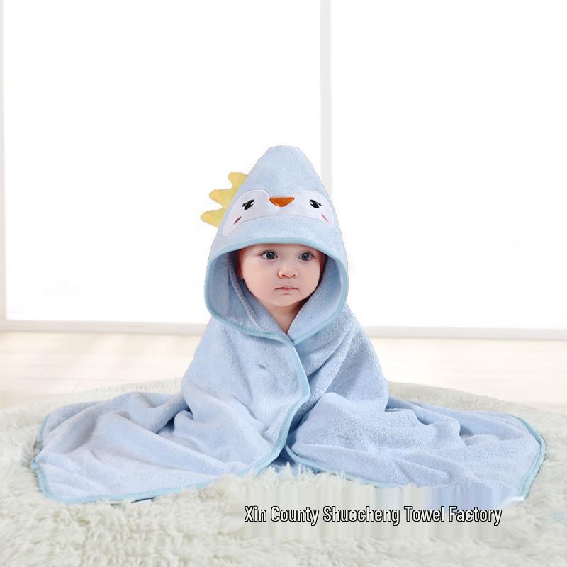 Newborn Hooded Coral Fleece Swaddle Blanket - Absorbent, Universal for All Seasons