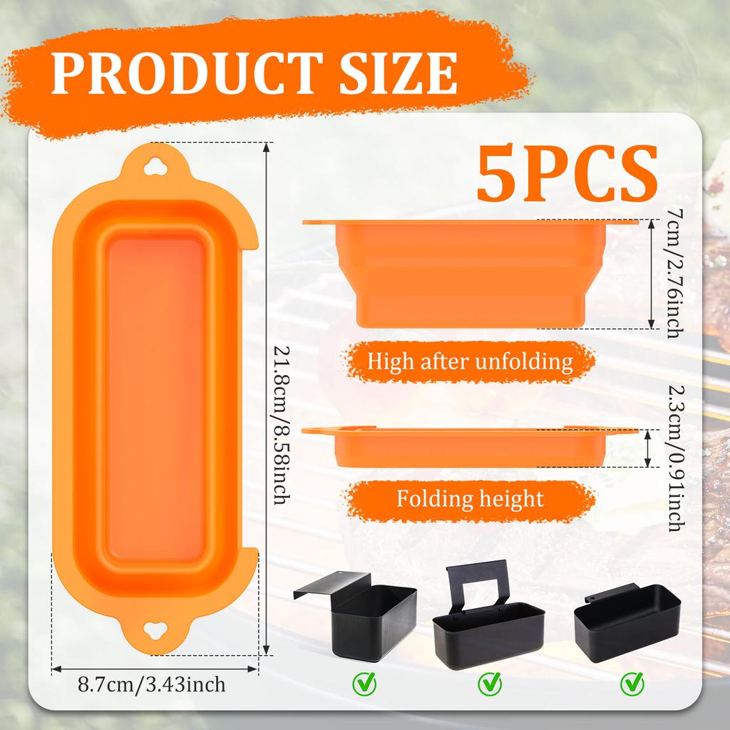 Grease Cup Liners for Blackstone Griddle Foldable Drip Pan Liners Reusable Grease Catcher Cup Liner Grill Grease Tray Dur