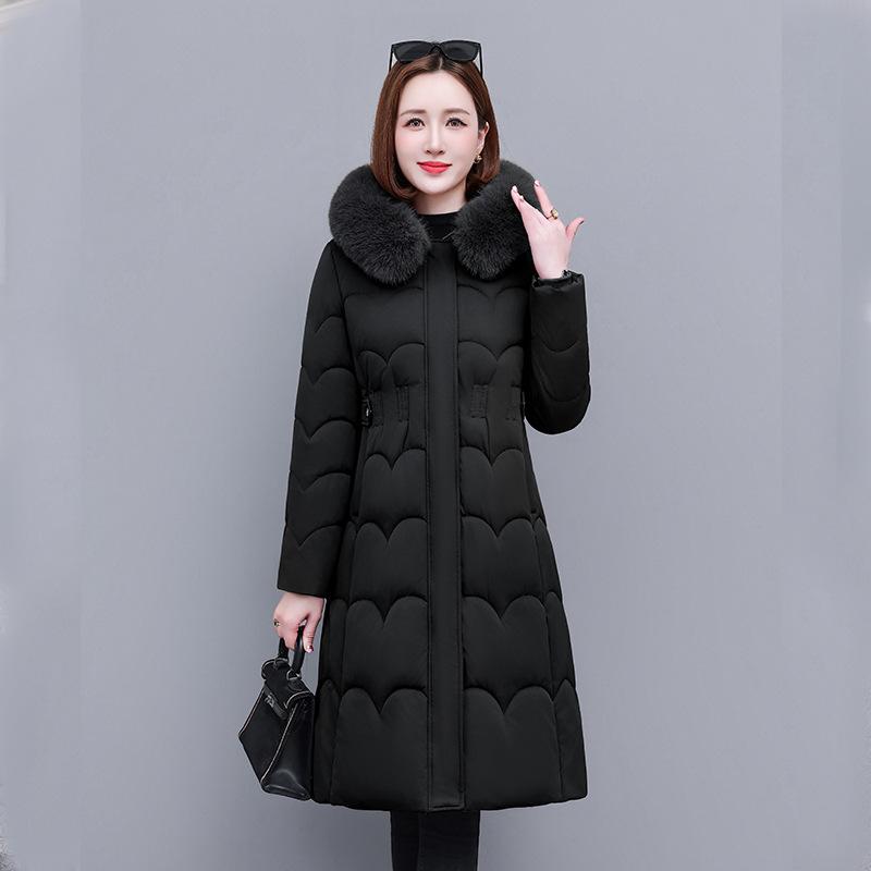 Mom cotton-padded clothes women's medium and long winter new slim-fitting thickened cotton-padded clothes fashionable warm cotton-padded jacket