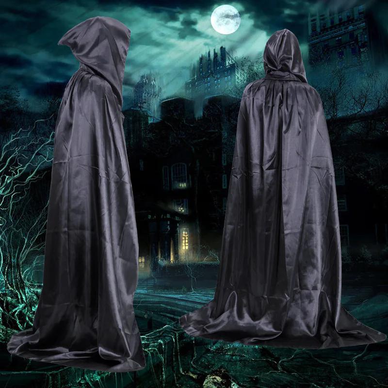 Elegant Hooded Cloak for Halloween & Christmas Devil Witch Grim Reaper Costume Cape Unisex Adult & Kids Party Cosplay
