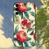 Чехол для телефона Food Fruit Red Pomegranate для Samsung S25, S24, S21, S22, S23, S30, Ultra, S20, Plus, Fe, Lite, Note, 10, 9, 5G Черный