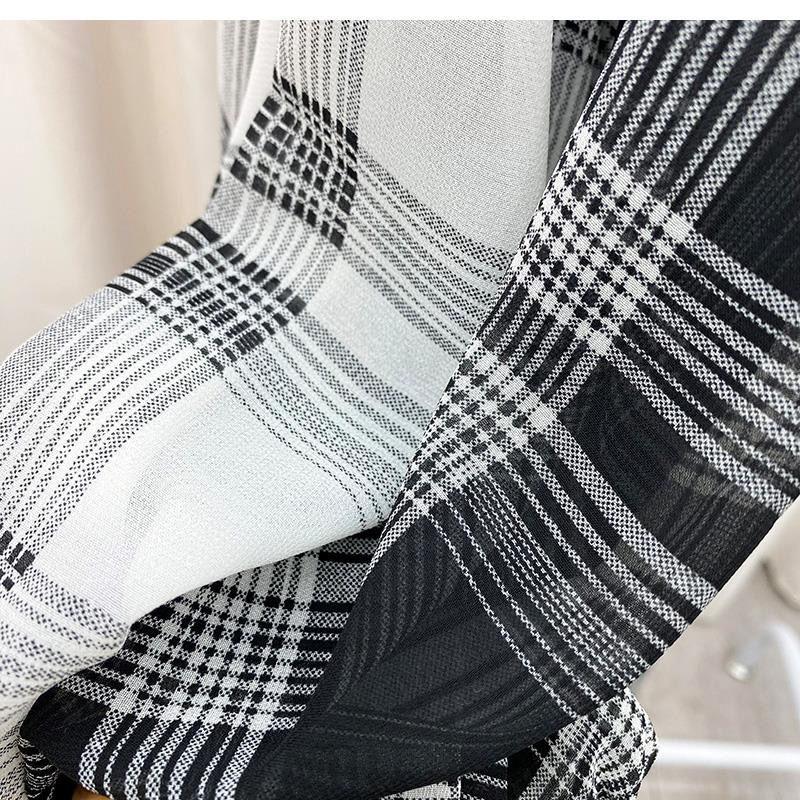 Женская тонкая клетчатая рубашка, повседневная блузка с длинным рукавом, солнцезащитное шифоновое пальто, женский кардиган на пуговицах, универсальная рубашка, топы Y2k