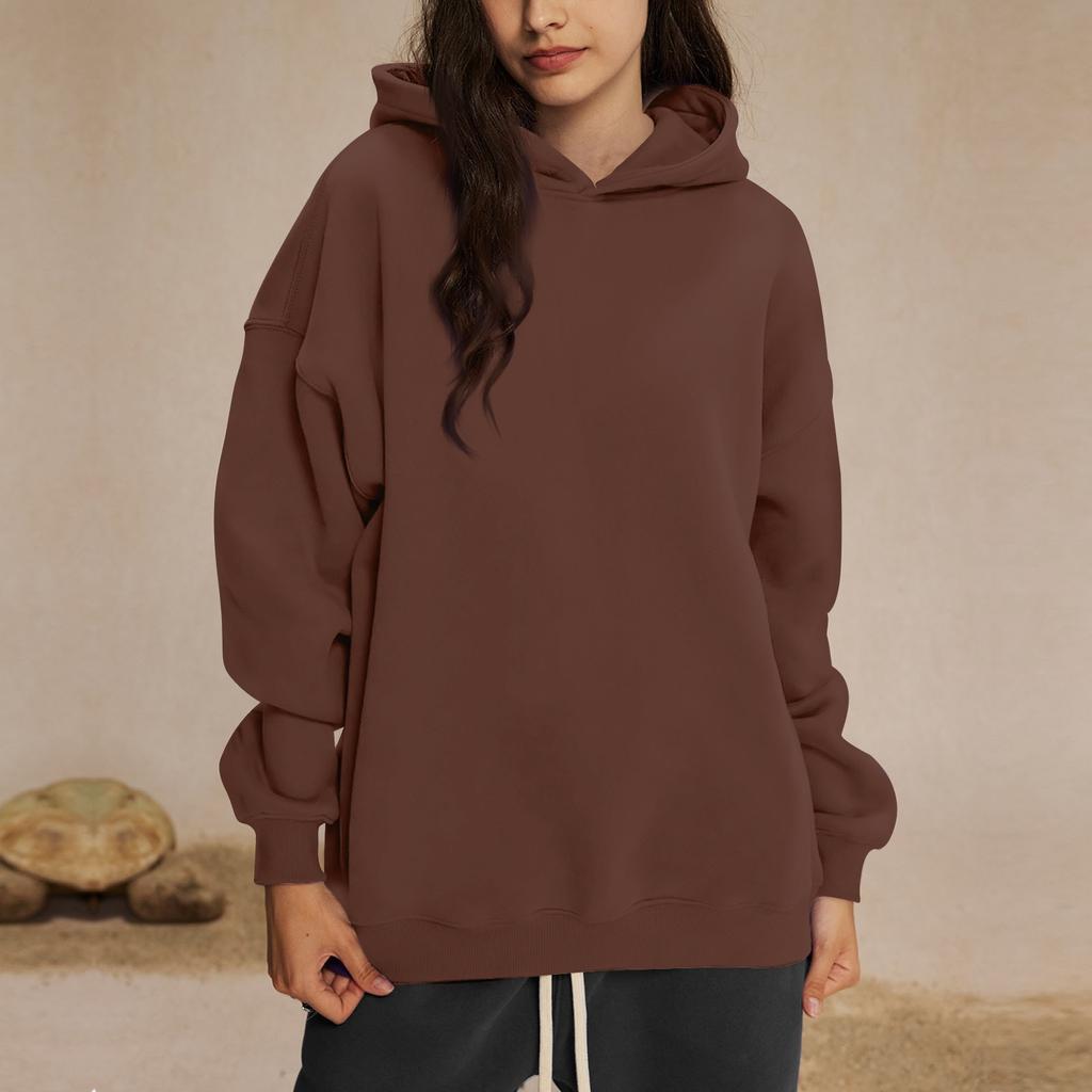 Женские толстовки с капюшоном, свободные свитера с длинным рукавом, рубашки с круглым вырезом, осенние наряды, одежда