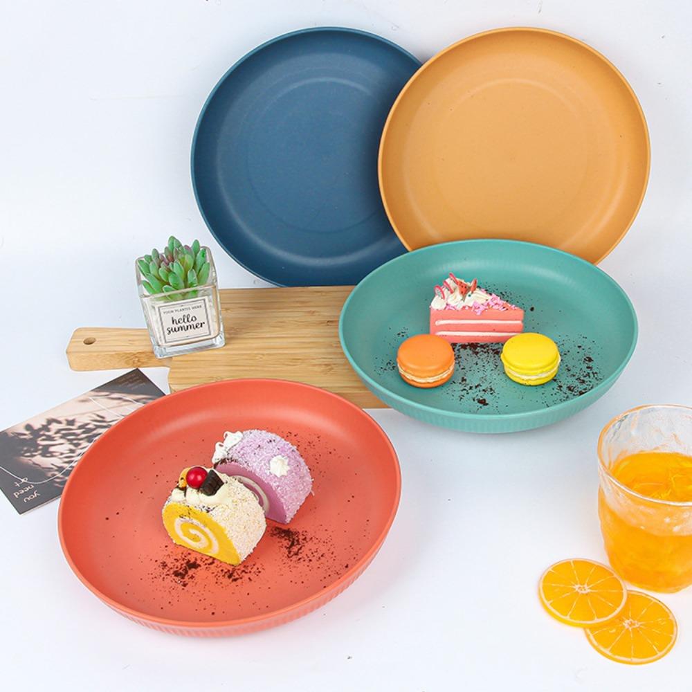 8PCS 9 in Camping Plate Unbreakable Snack Dish Household Fruit Plate Adult