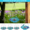 Hanging Outdoor Bird Bath Fountain With Water Feature Attracts Birds Squirrels Weatherproof Large Capacity Garden Feeder