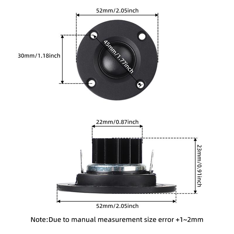 2 шт./лот 52 мм 6 Ом 15 Вт купольный шелковый пленочный твитер колонки портативный громкоговоритель алюминиевый радиатор ABS титановый ВЧ аудио