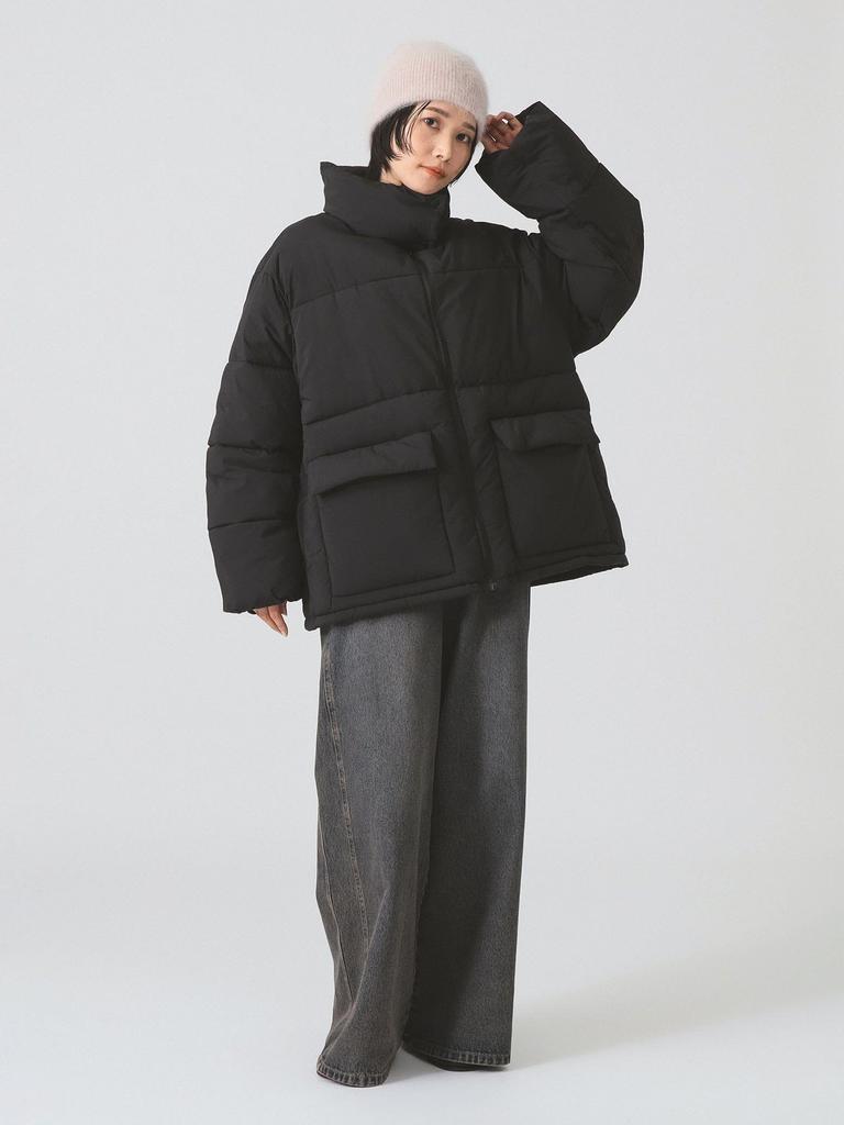 Женский утепленный блузон Ray Beams с воротником-стойкой, Черный 1