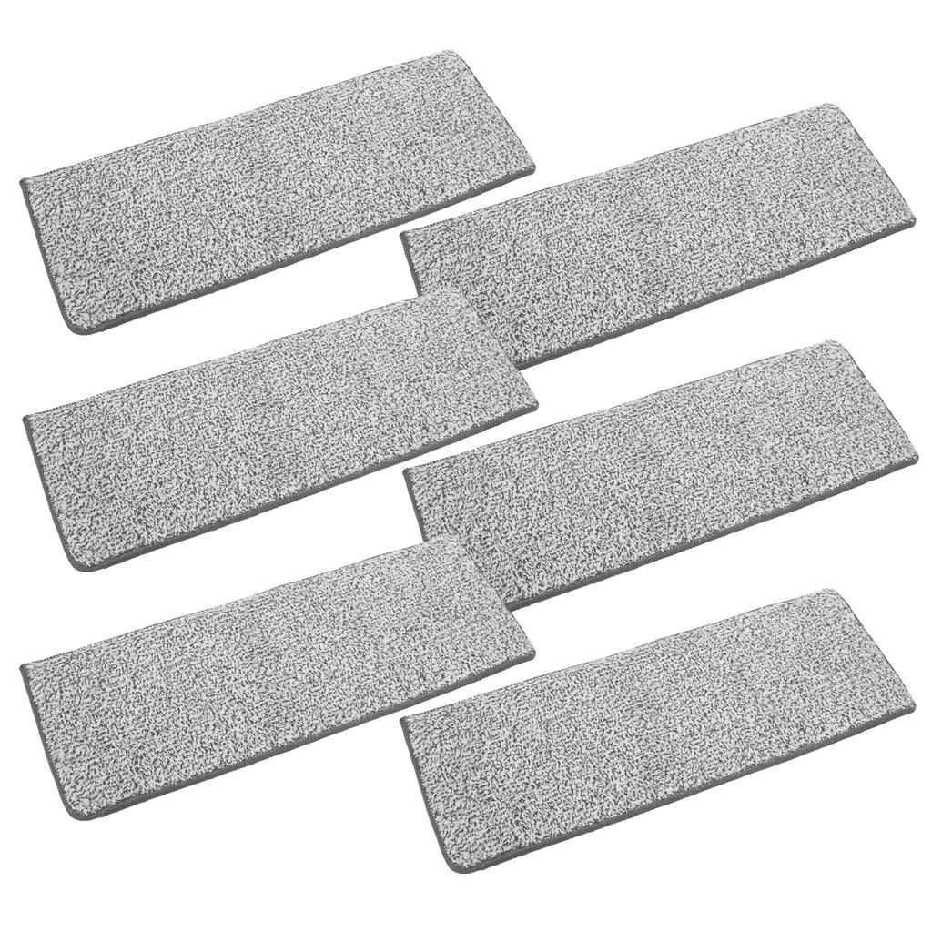 6Pcs Mop Cloth Replacement Machine Washable Mop Head Pad for Home Floor Cleaning 33x12cm