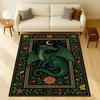 Mythical Dragon Design Carpet Folk Art Style Floor Rug For Aesthetic Home Decor Living Room Bedroom Coffee Table Mat