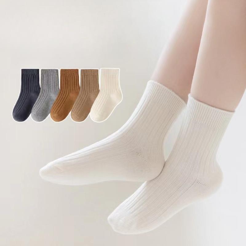 5 пар унисекс хлопковые носки для девочек нескользящие однотонные эластичные носки для новорожденных мальчиков аксессуары для младенцев