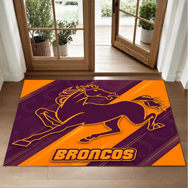 Brisbane Broncos Design Crystal Velvet Rug Soft Decorative Mat for Bedroom Entrance