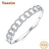 Tancise Classic 925 Sterling Silver  Zircon Bracelet Jewelry Geometric Bead Chain Link Bracelets Fashion Fine Wedding Gift for Girlfriend Women
