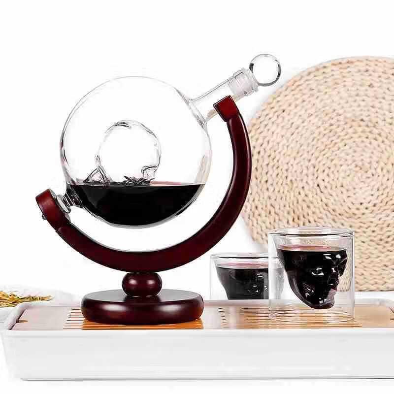 Globe Wine Decanter Set with 2 Glasses