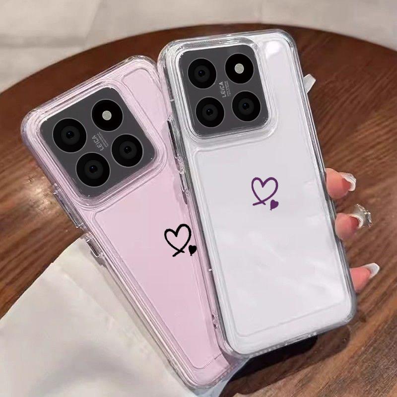 Прозрачный чехол с рисунком сердца любви для Xiaomi Poco X6 X5 13t 11t Pro Redmi Note 13 12 11 Pro, противоударный мягкий силиконовый защитный чехол для объектива