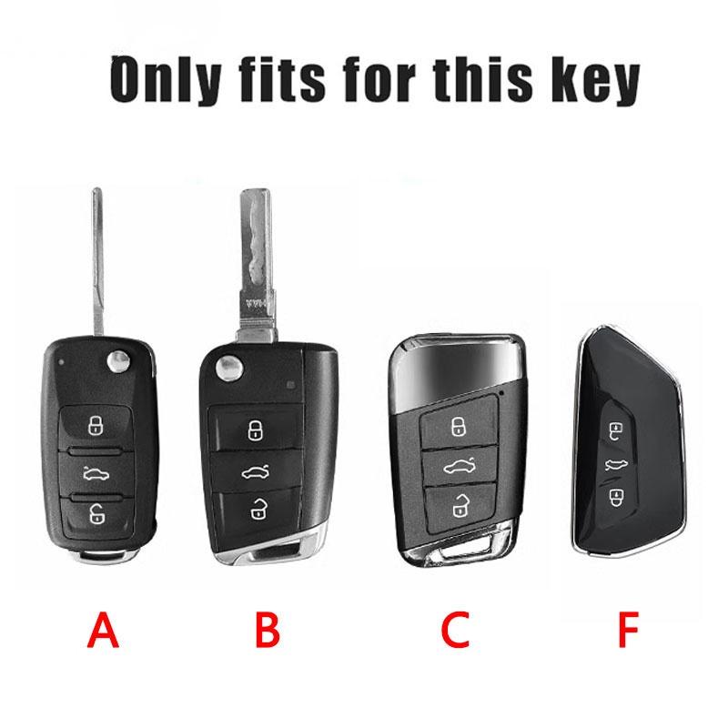 2026 Hot For VW VOLKSWAGEN Zinc Alloy Leather Car Remote Key Case Cover Protector Holder Shell Fob For VW Volkswagen Golf 7 MK7