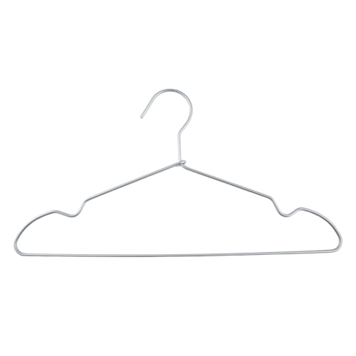 Sekiden Aluminum Hangers (10-Pack) (Silver, Matte) Lightweight Closet Storage 41cm Wide X 21cm High