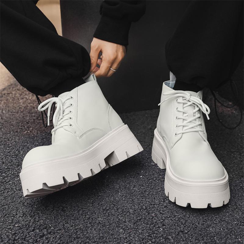 Ботинки Martin на толстой подошве средней высоты, модные, грубые, красивые, мужские кожаные ботинки, осенне-зимние, новые, универсальные уличные ботинки 9133-H