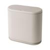Trash with Push Fall Double Wall Handle Trash Can with Invisible Bag Not Dust Living 34 X 32 X 16 Greige [Simple Deodorization] Can, 10L, Slim, Lid,