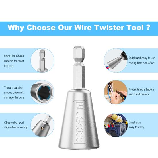 Инструмент для скручивания проводов, электрическая дрель, разъем для проводов, термостойкий, нержавеющий, многоразовый, инструмент для зачистки кабеля, скручиватель гаек для проводов