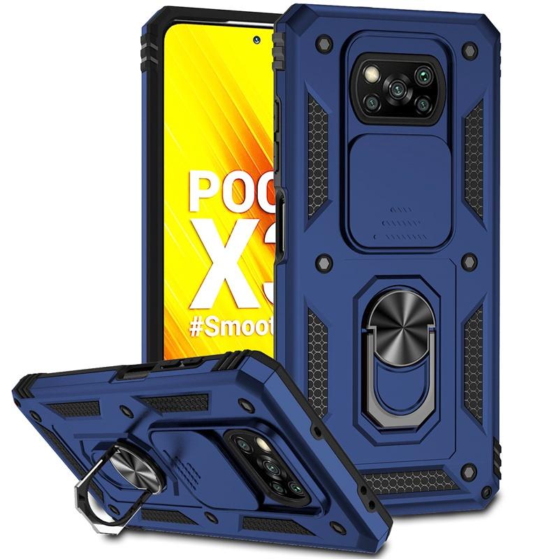 Чехол для Xiaomi POCO X3 Pro Чехол-накладка для POCO X3 NFC Защитное бронированное покрытие для объектива камеры Противоударный магнитный держатель-кольцо Fundas Coque