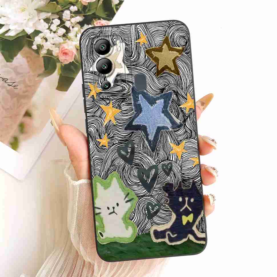 Cat Butterfly Case For Infinix Hot 12i Cases Soft Silicone Back Cover For Infinix Hot 12 i 12i Hot12i Case X665B X665 Fundas