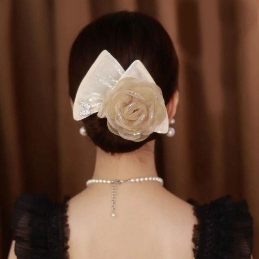 Нескользящая бигуди для волос с гибким ленивым покрытием Элегантная заколка для волос в виде цветка для женщин и девочек