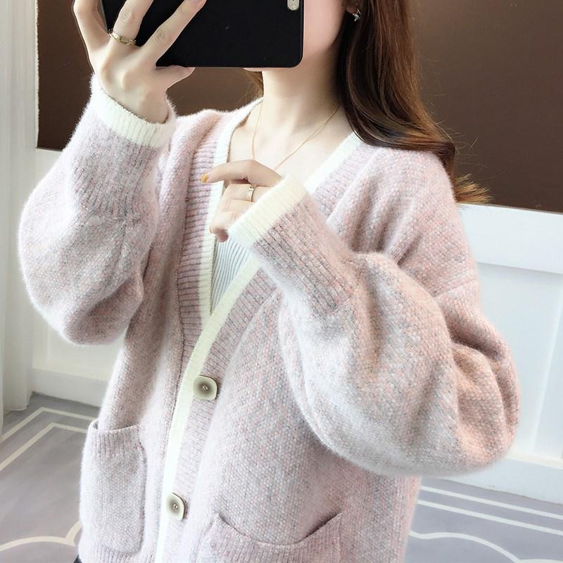 2024 Women's Mink Fleece Knit Cardigan - Loose Fit Sweater for Early Autumn