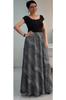 Women's Style Big Size Skirt Smoked Black Patterned 6 Piece Viscose Skirt With Elastic Waist