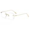 Ultra-light Frameless Titanium Frame, New Style Pure Desire Plain Style Square Frame Myopia Glasses Frame Can Be Equipped with Anti-blue Light
