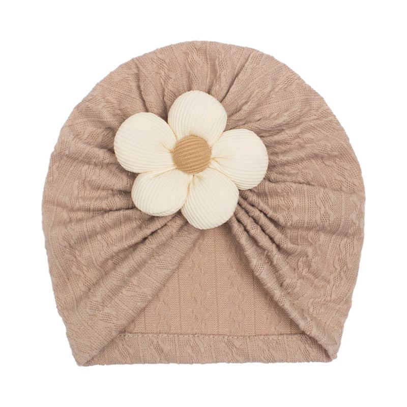 Baby Warm Flower Pullover Hat Baby Jacquard Striped Indian Hat Four Seasons Soft Girls Hair Hat