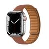 Кожаное звено для браслета iwatch 44 мм, 40 мм, 41 мм, 45 мм, 42 мм, 38 мм, браслет с магнитной петлей, ремешок iWatch series 3, 5, 4 SE, 6, 7