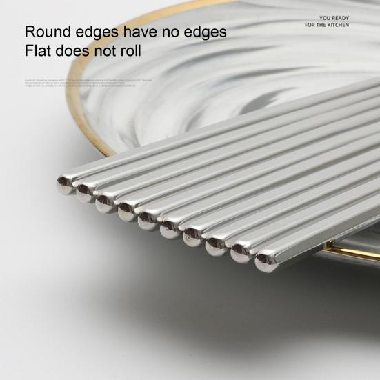 1 набор палочек для еды, термостойкие шестиугольные палочки для еды из нержавеющей стали, палочки для еды для ресторана отеля, товары для дома