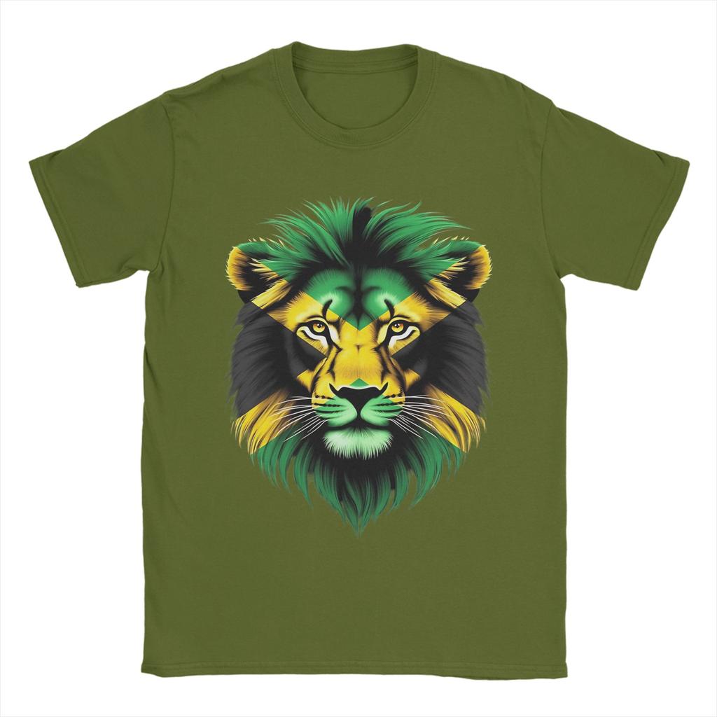 Jamaica Flag Lion Face T Shirt Summer Jamaica Lovers TShirts Cotton Breathable Oversize Top Tees Short Sleeve Vintage Tops