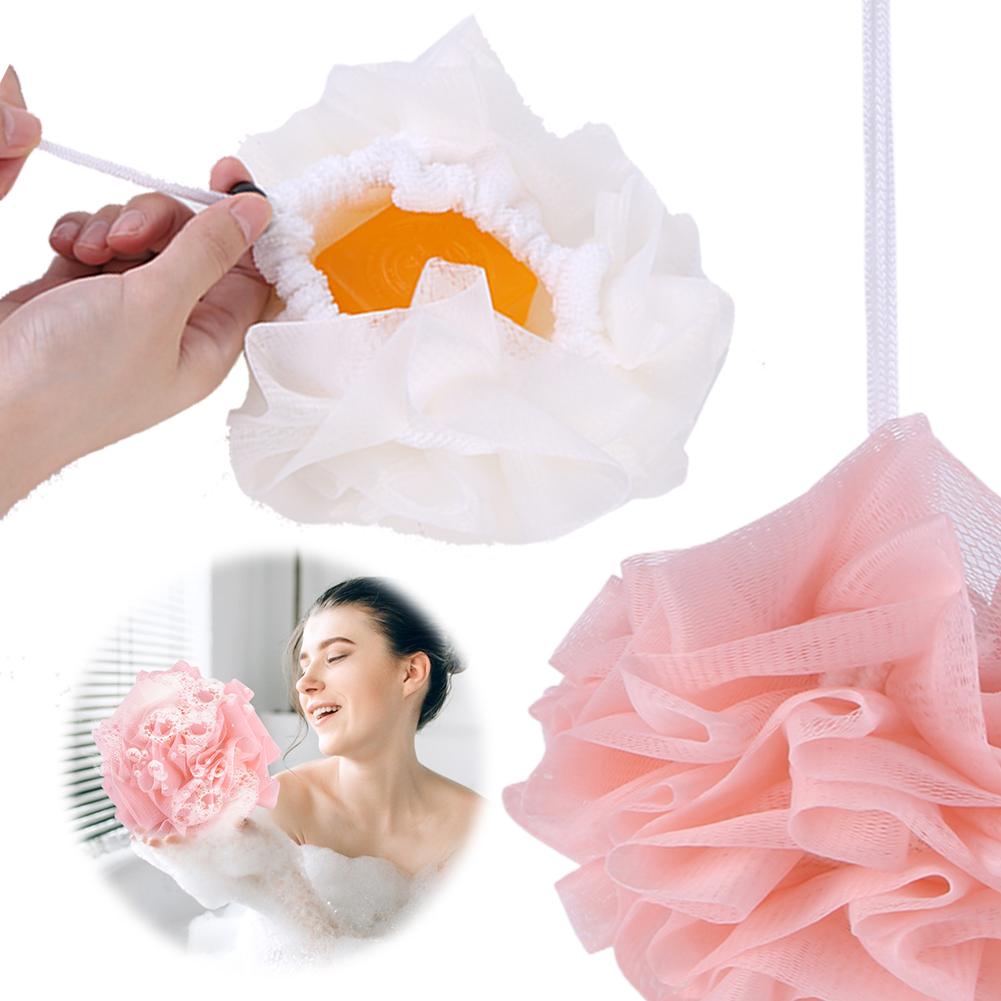 2-In-1 Shower Loofah with Drawstring Bath Loofah Sponge Bath Loofah Shower Washcloth Set for Women Men