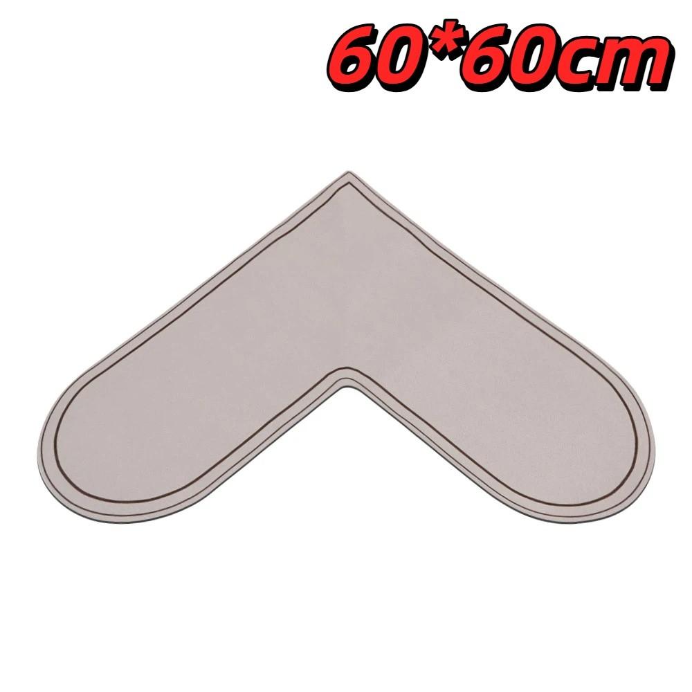 60*60cm Kitchen Carpet L-Shape Oil-Proof Anti-Slip Floor Mat Soft Wipable Surface Waterproof Doormat Home Decoration
