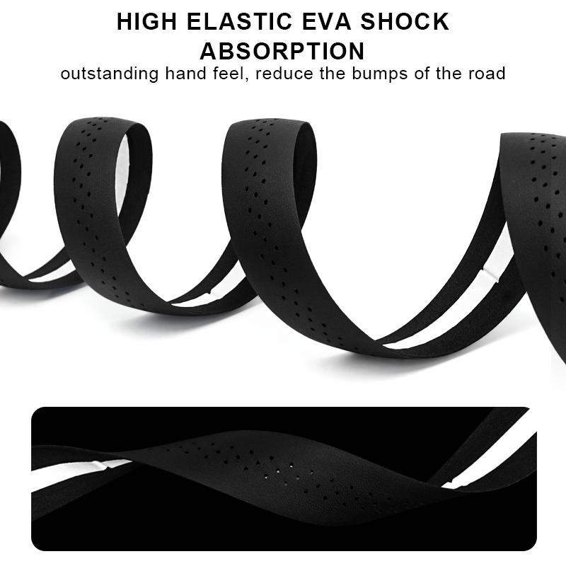 Лента для руля велосипеда из искусственной кожи, перфорированная, дышащая, мягкая, лента для руля шоссейного велосипеда с 2 заглушками, противоскользящая, амортизирующая