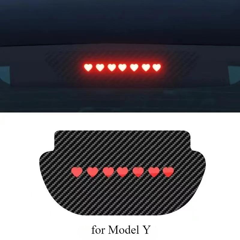 1PC Car Stickers Top Tail Light Emblem For Tesla Y Stickers Auto Mounted Brake Light Projection Board Decal for Tesla Model 3