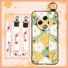 Back Cover Wristband Phone Case For Tecno Spark30 4G/KL6 Fashion Design Kickstand Silicone Anti-knock Protective Flower
